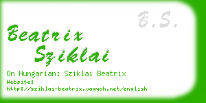 beatrix sziklai business card